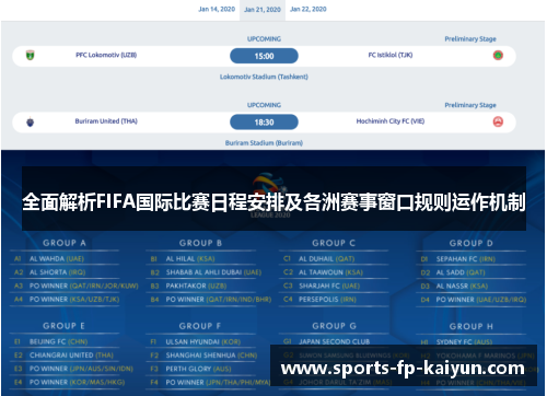 全面解析FIFA国际比赛日程安排及各洲赛事窗口规则运作机制 全面解析FIFA国际比赛日程安排及各洲赛事窗口规则运作机制